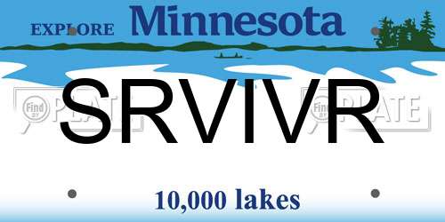 SRVIVR Minnesota License Plate