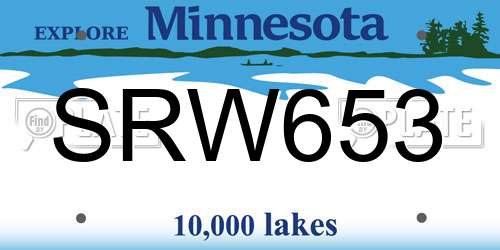 SRW653 Minnesota License Plate