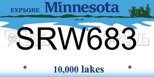 SRW683 Minnesota License Plate