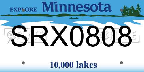 SRX0808 Minnesota License Plate