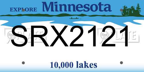 SRX2121 Minnesota License Plate