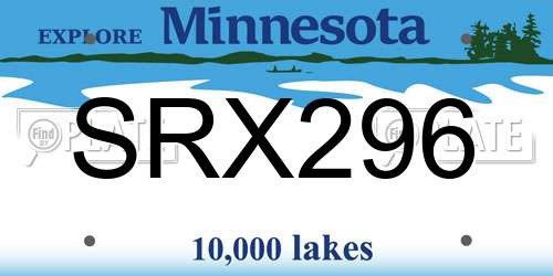 SRX296 Minnesota License Plate