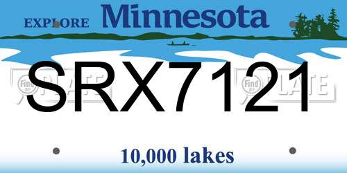 SRX7121 Minnesota License Plate