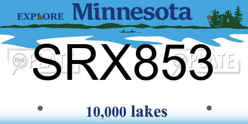 SRX853 Minnesota License Plate