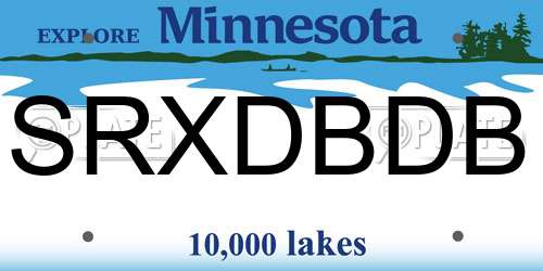 SRXDBDB Minnesota License Plate