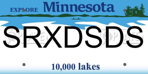 SRXDSDS Minnesota License Plate