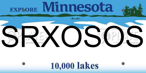 SRXOSOS Minnesota License Plate