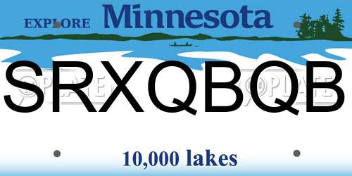 SRXQBQB Minnesota License Plate