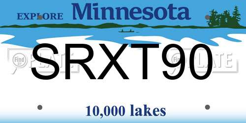 SRXT90 Minnesota License Plate