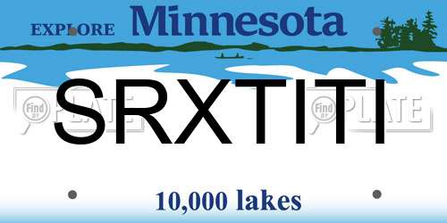 SRXTITI Minnesota License Plate