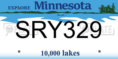 SRY329 Minnesota License Plate