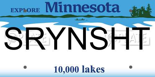 SRYNSHT Minnesota License Plate