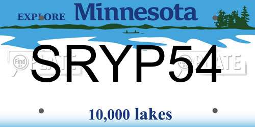 SRYP54 Minnesota License Plate