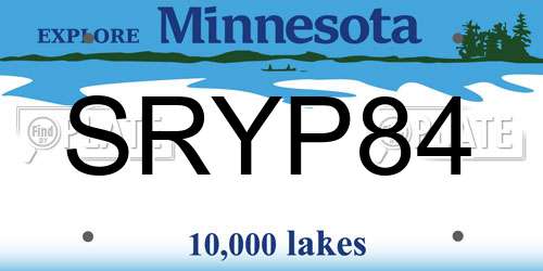 SRYP84 Minnesota License Plate
