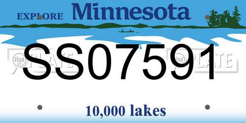 SS07591 Minnesota License Plate