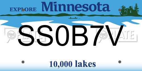 SS0B7V Minnesota License Plate