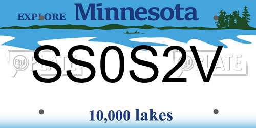 SS0S2V Minnesota License Plate