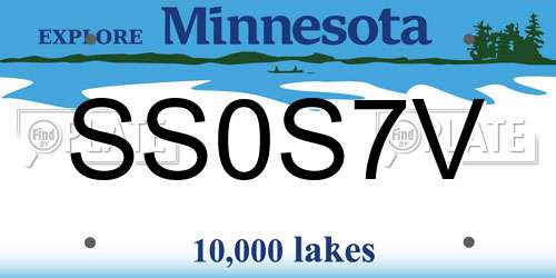 SS0S7V Minnesota License Plate