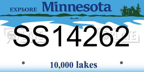 SS14262 Minnesota License Plate
