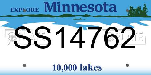 SS14762 Minnesota License Plate