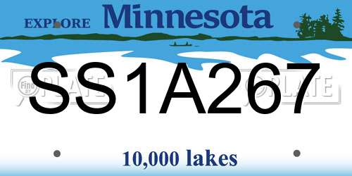 SS1A267 Minnesota License Plate