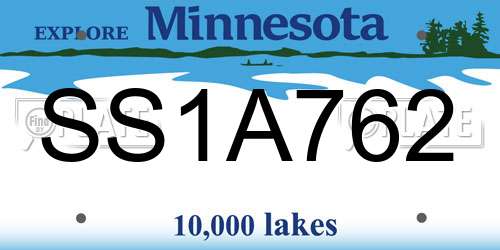 SS1A762 Minnesota License Plate