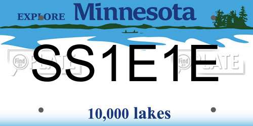 SS1E1E Minnesota License Plate