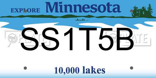 SS1T5B Minnesota License Plate