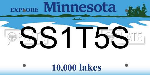 SS1T5S Minnesota License Plate