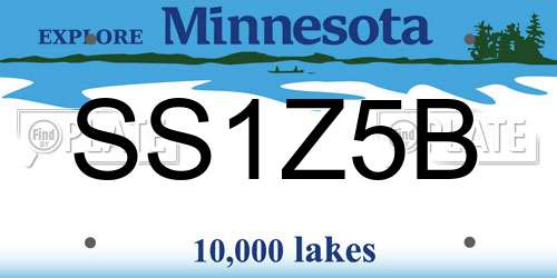 SS1Z5B Minnesota License Plate
