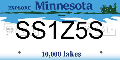 SS1Z5S Minnesota License Plate