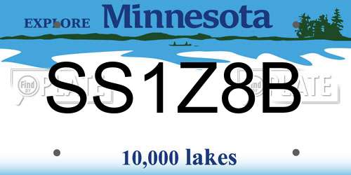 SS1Z8B Minnesota License Plate