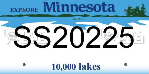 SS20225 Minnesota License Plate