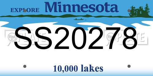 SS20278 Minnesota License Plate