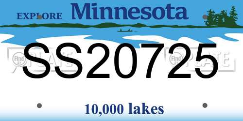 SS20725 Minnesota License Plate