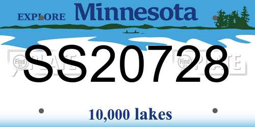 SS20728 Minnesota License Plate