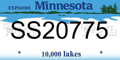 SS20775 Minnesota License Plate