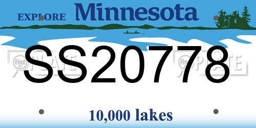 SS20778 Minnesota License Plate