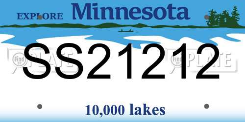 SS21212 Minnesota License Plate