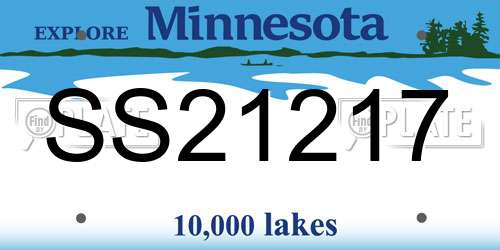 SS21217 Minnesota License Plate