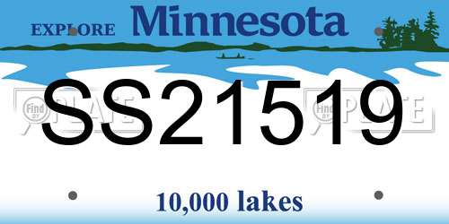 SS21519 Minnesota License Plate