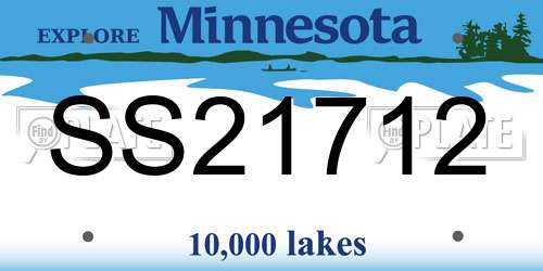 SS21712 Minnesota License Plate