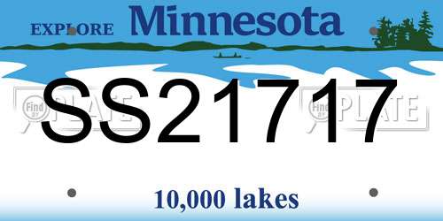 SS21717 Minnesota License Plate