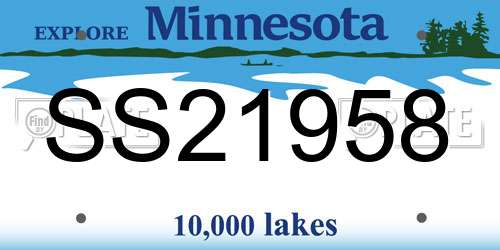 SS21958 Minnesota License Plate