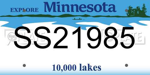 SS21985 Minnesota License Plate