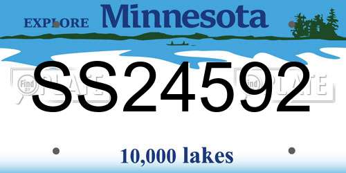 SS24592 Minnesota License Plate