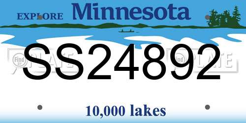 SS24892 Minnesota License Plate