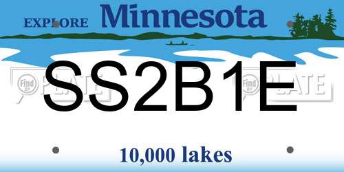 SS2B1E Minnesota License Plate