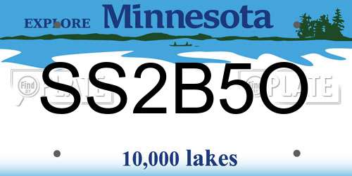 SS2B5O Minnesota License Plate