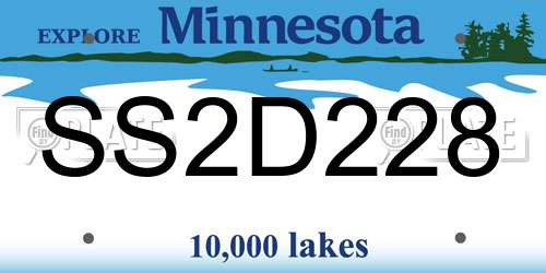 SS2D228 Minnesota License Plate